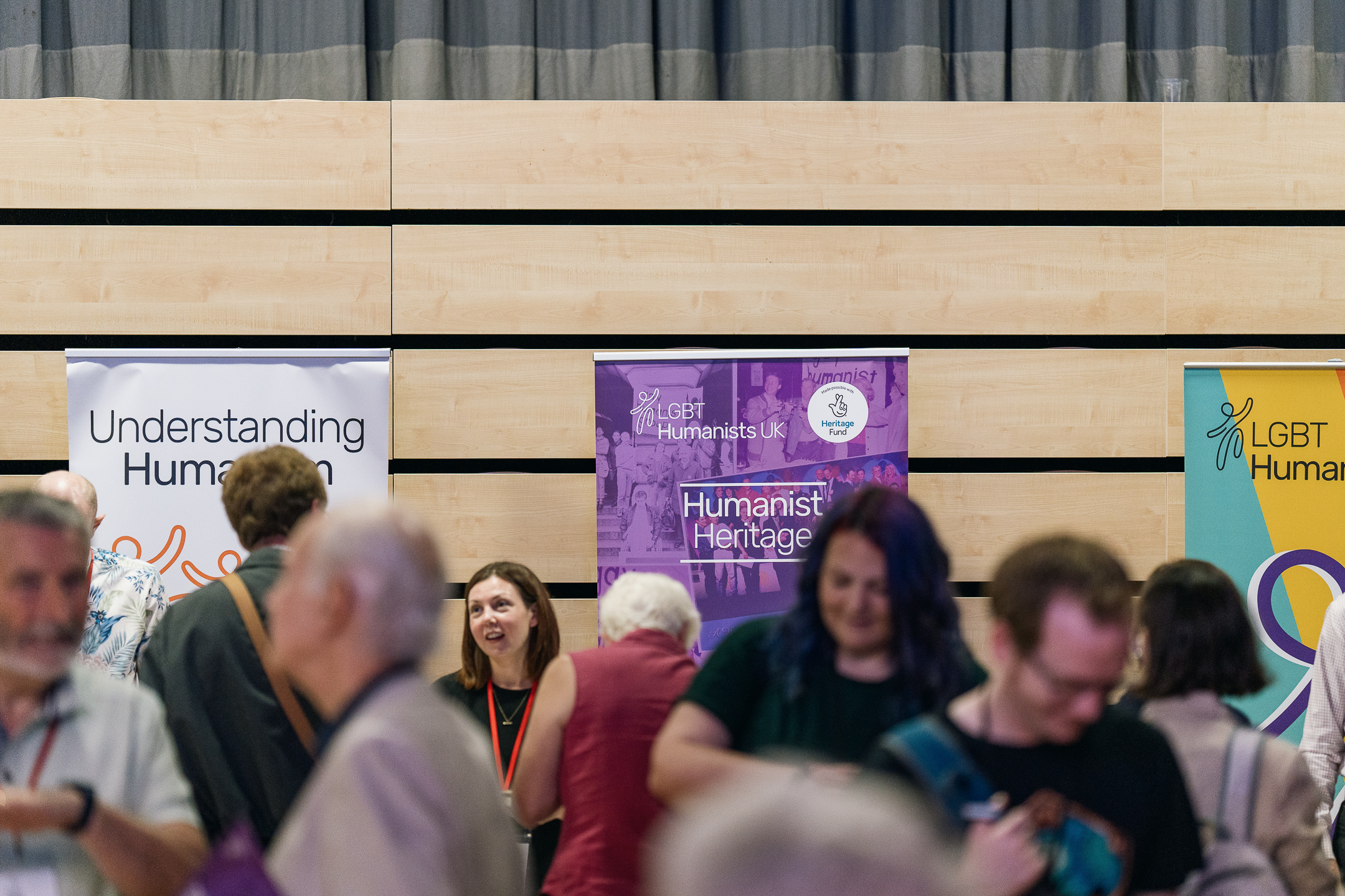 Networking moment at a corporate gathering