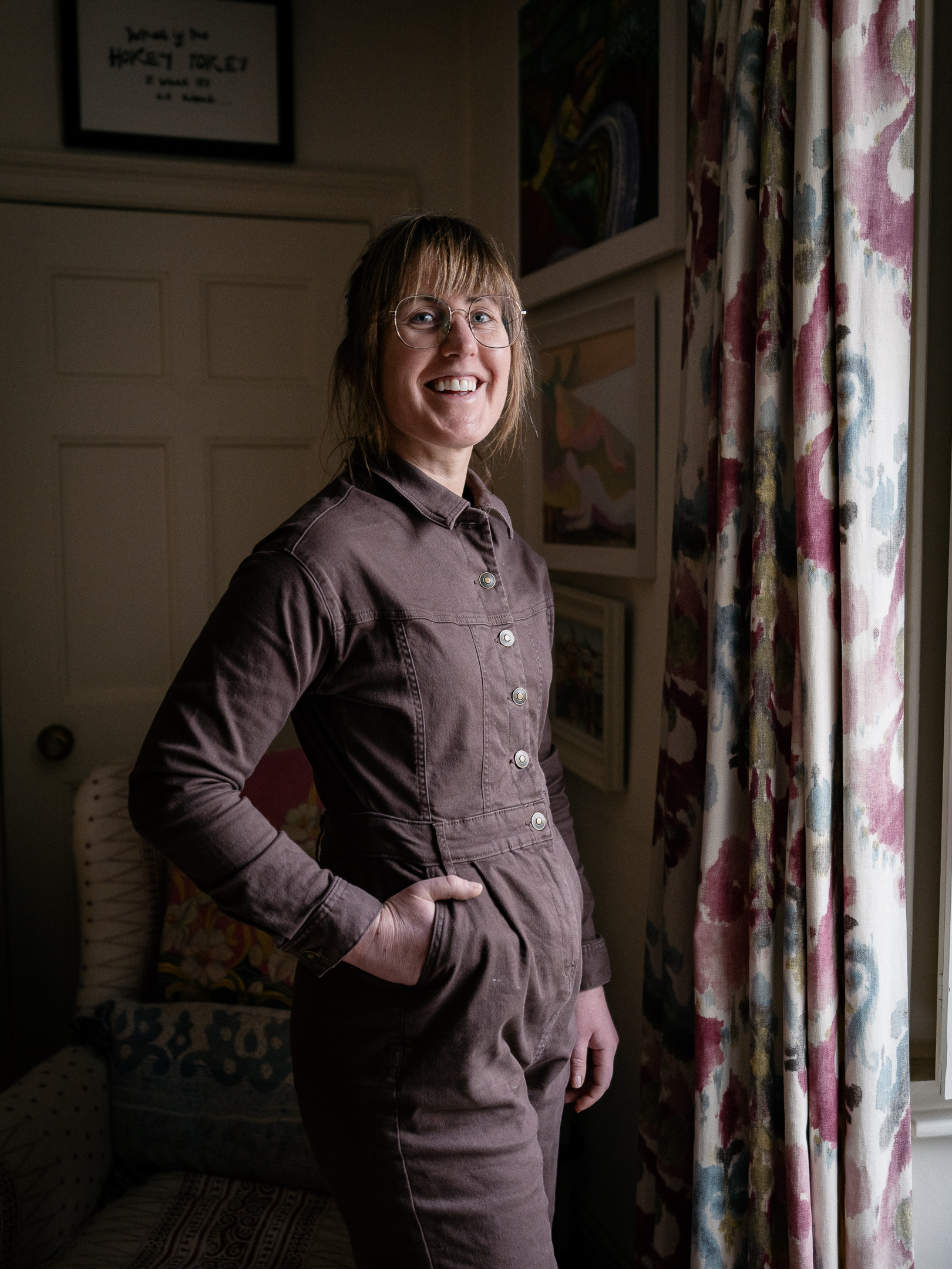 Creative director in workwear, environmental personal branding photography